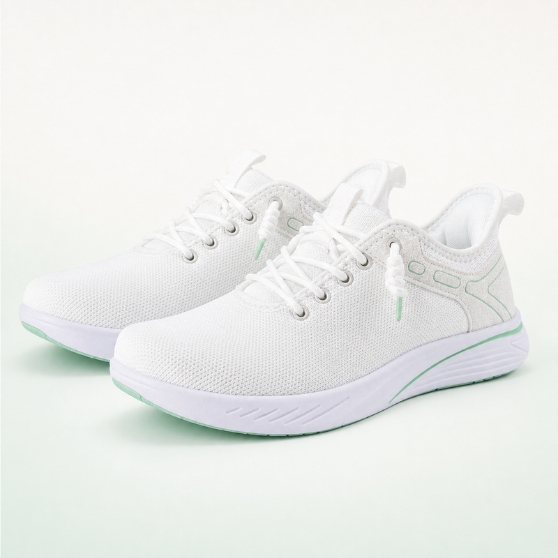 2026-07-27-dagrox-sneaker-comfort-donna-01 | Sneaker comfort donna bianca a punta larga, vista frontale
