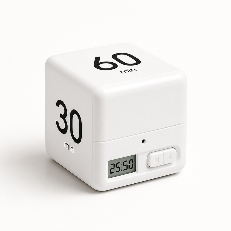 Cubo timer focus, vista hero frontale