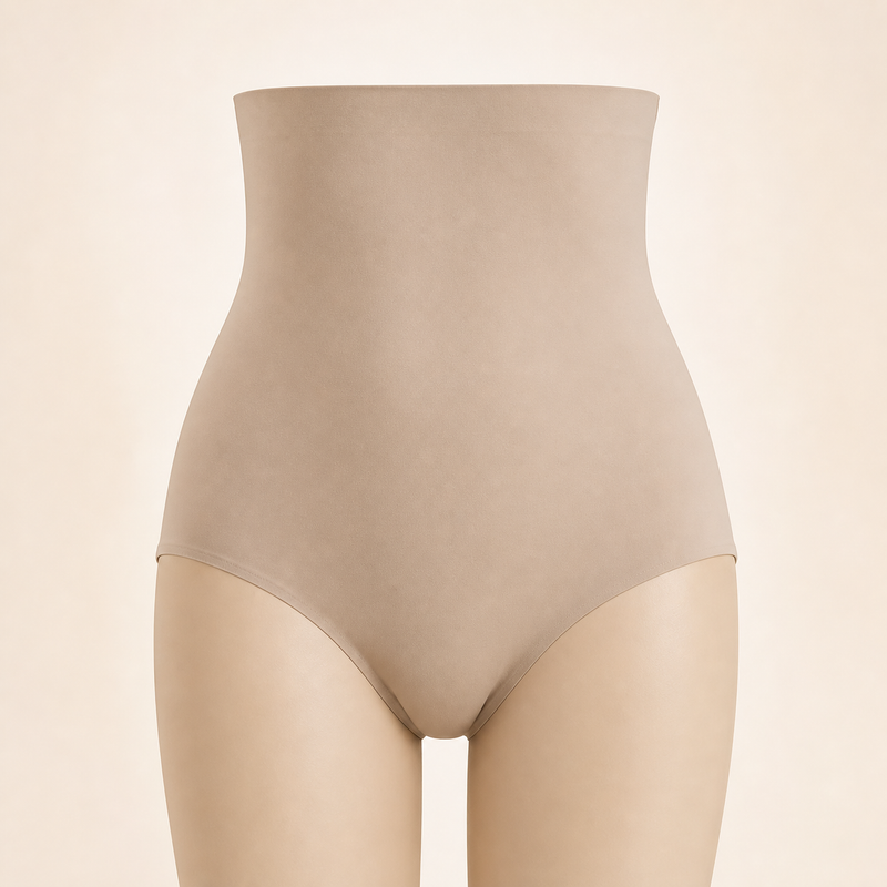 Guaina modellante tummy control plus size beige, vista hero frontale