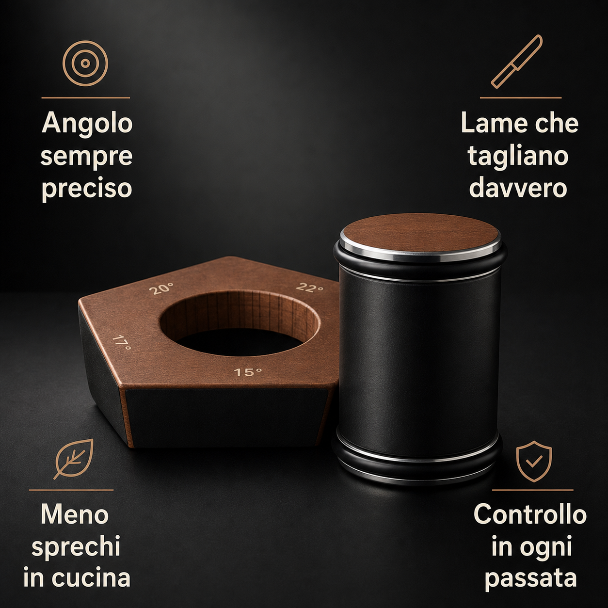 Affilacoltelli con messaggi: angolo preciso e controllo in ogni passata
