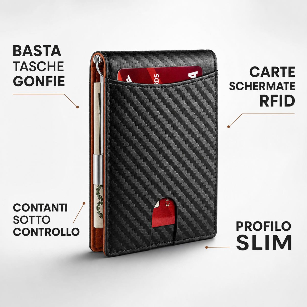 Portafoglio slim RFID: tasche meno gonfie, carte schermate e contanti sotto controllo