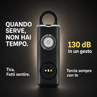 Quando serve non hai tempo: 130 dB in un gesto e torcia sempre con te