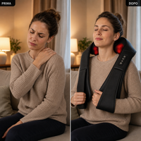 Prima e dopo: momento di relax con massaggiatore Shiatsu