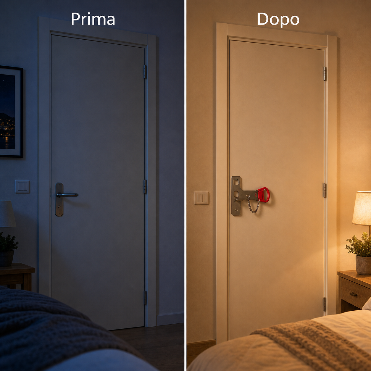 Serratura portatile da viaggio 3-in-1 Dagrox — porta più protetta durante la notte