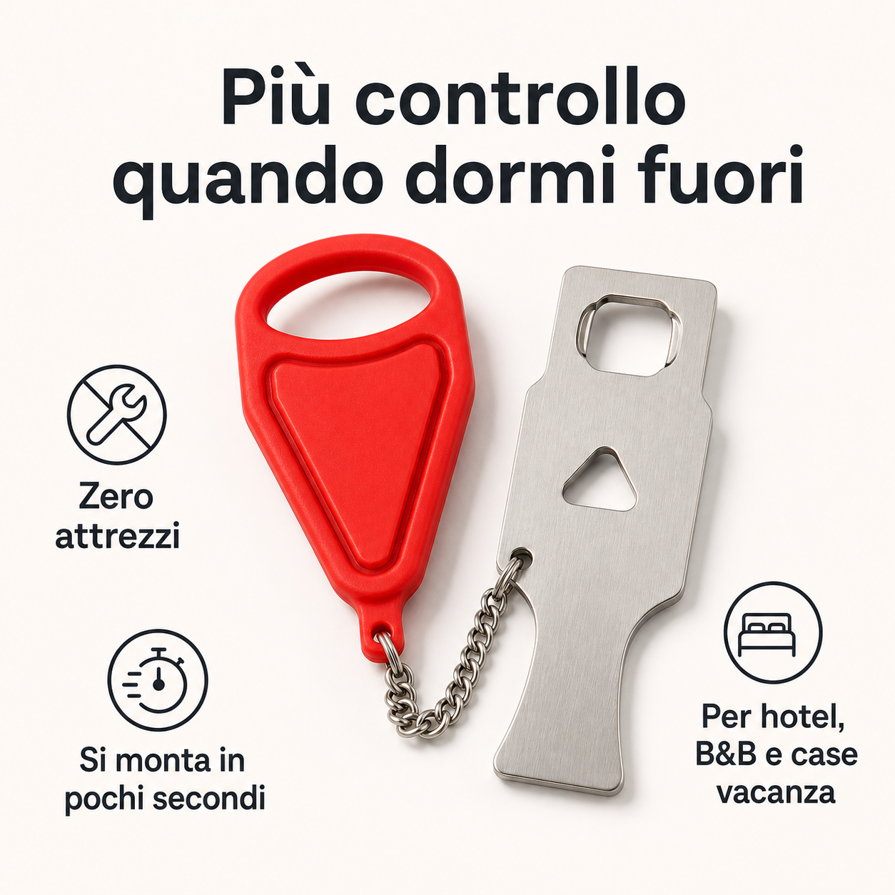 Serratura portatile da viaggio 3-in-1 Dagrox — più controllo quando dormi fuori