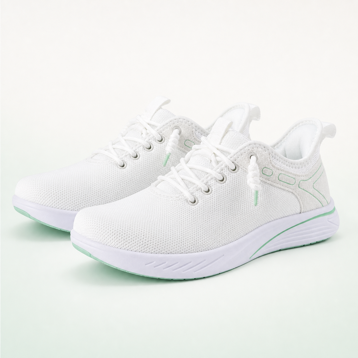 2026-07-27-dagrox-sneaker-comfort-donna-01 | Sneaker comfort donna bianca a punta larga, vista frontale