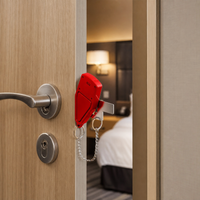 Blocco porta da viaggio con allarme 120 dB installato in hotel
