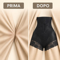 Confronto prima e dopo sullo sfregamento con pantaloncini modellanti