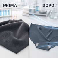 Confronto prima e dopo tra tessuto caldo e ice-silk fresco