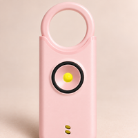 Dettaglio dell'anello e della luce LED dell'allarme personale rosa