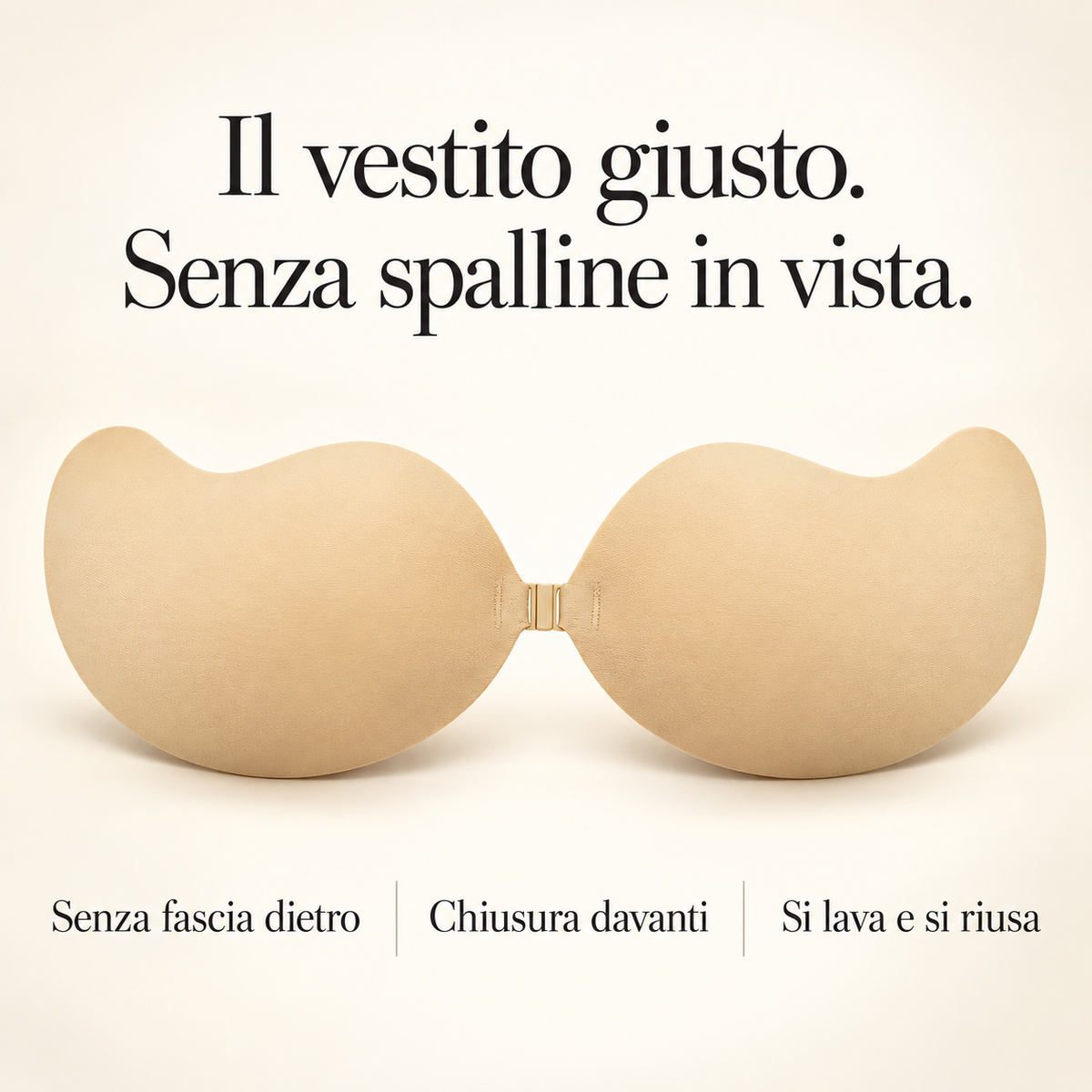 Reggiseno adesivo: senza spalline in vista, senza fascia dietro, lavabile e riutilizzabile