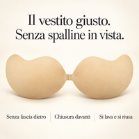 Reggiseno adesivo: senza spalline in vista, senza fascia dietro, lavabile e riutilizzabile