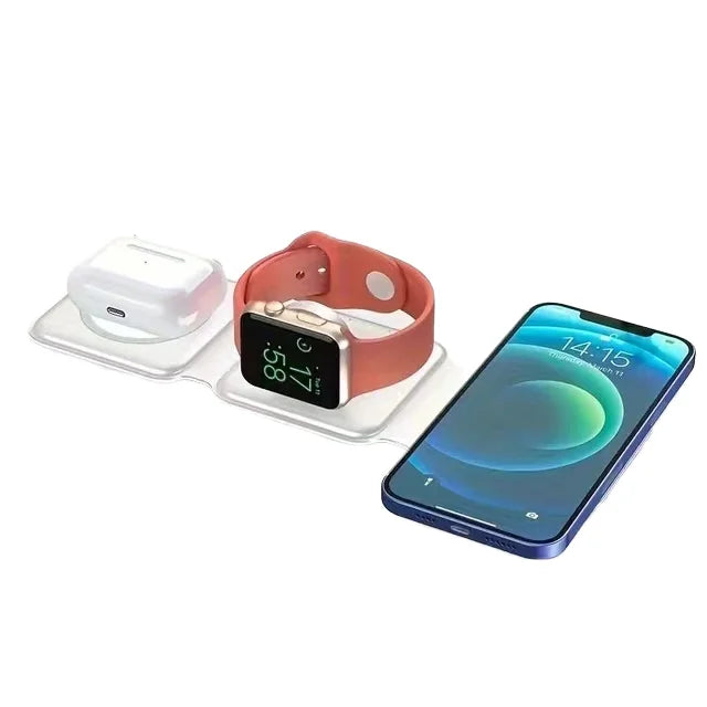 Stazione di ricarica magnetica 3 in 1 - telefono, orologio e auricolari su un unico appoggio