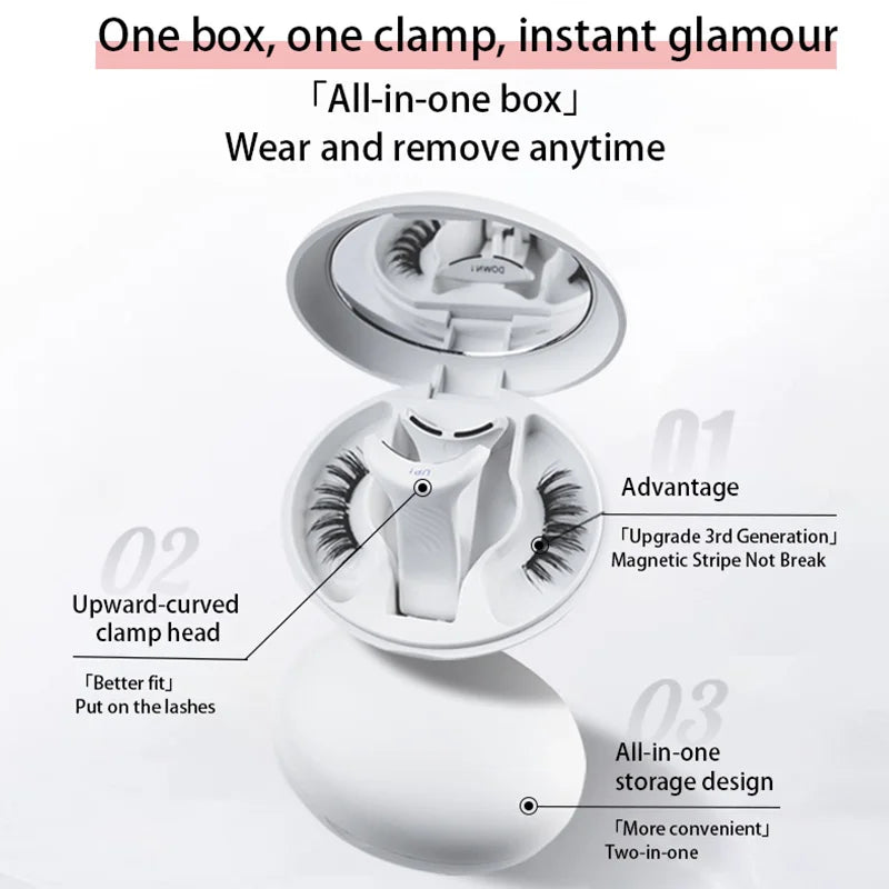 Ciglia Magnetiche Soft Natural — Riutilizzabili, Senza Colla, con Applicatore