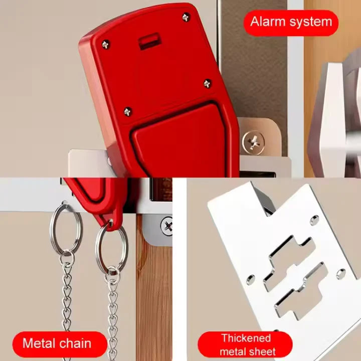 Fermaporta di Sicurezza con Allarme 120 dB — Cuneo da Viaggio, Zero Installazione