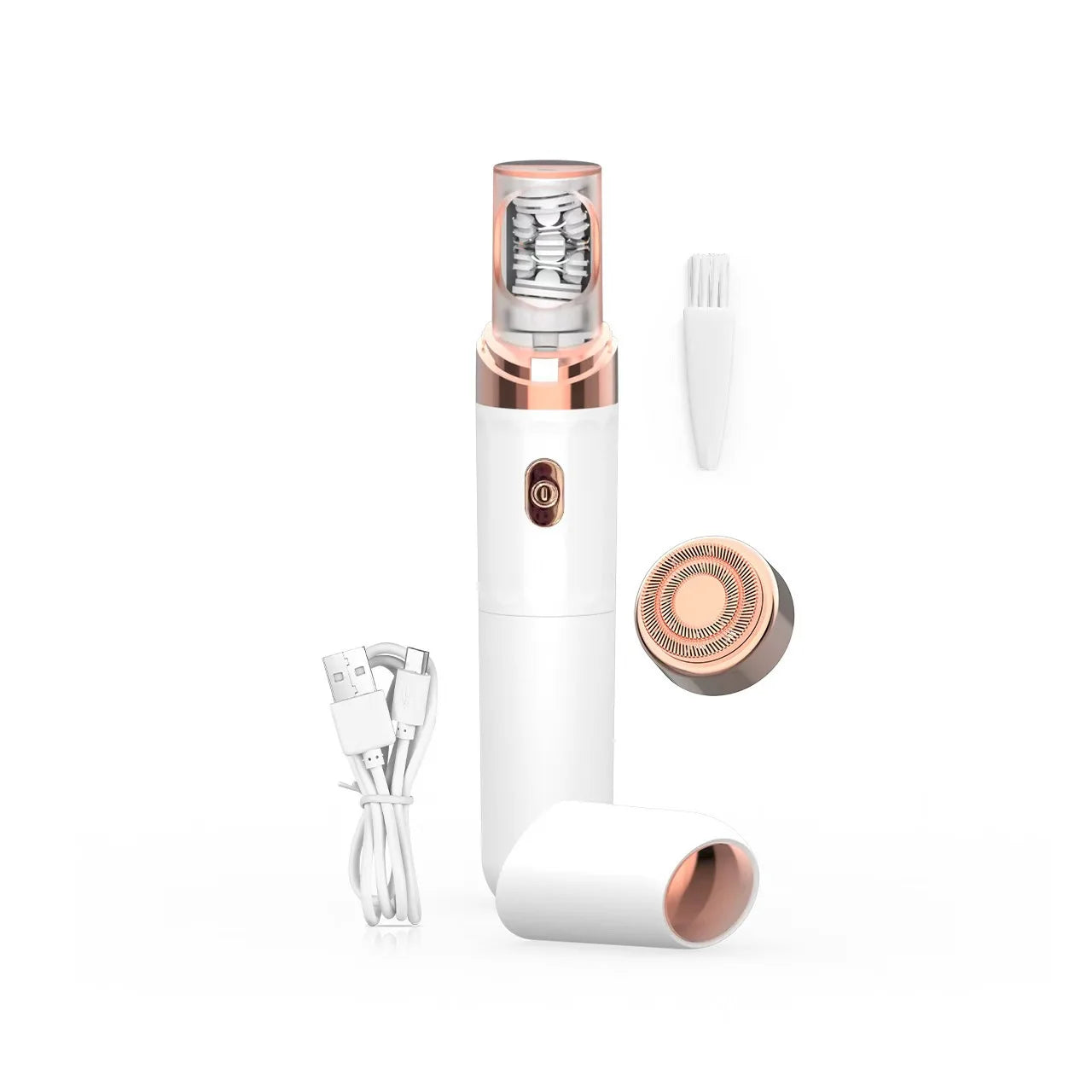 Rasoio dermaplaning ricaricabile 2 in 1 - il fondotinta smette di aggrapparsi alla peluria