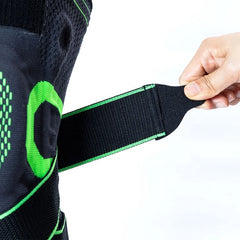 Ginocchiera compressiva con stabilizzatori laterali e anello rotuleo