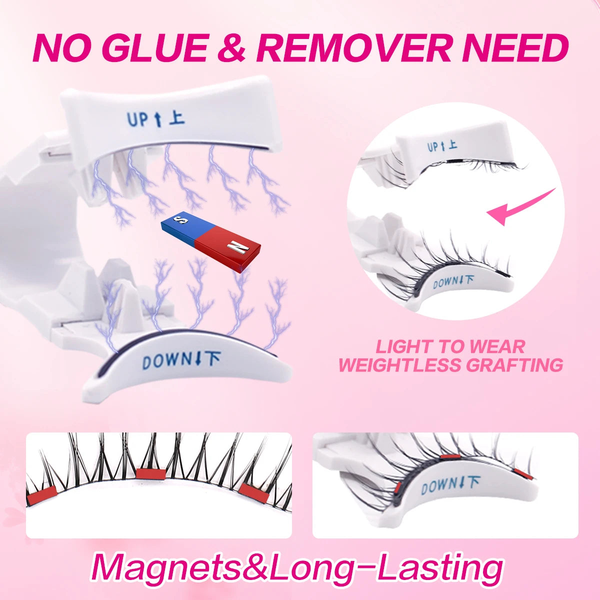 Ciglia Magnetiche Senza Colla con Applicatore — Pronte in 10 Secondi, Riutilizzabili