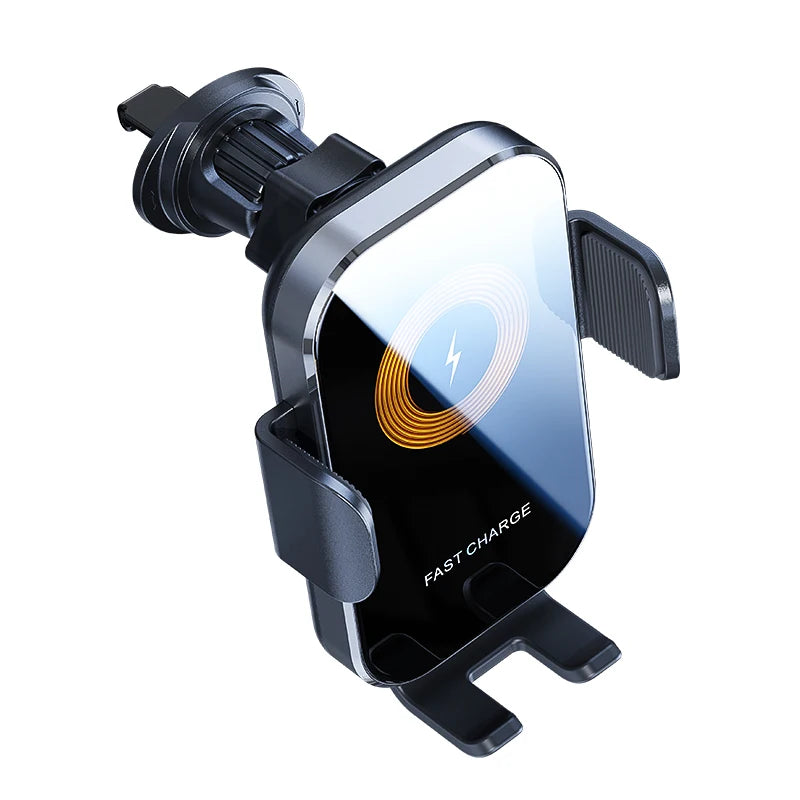 Supporto auto con chiusura automatica e ricarica wireless - appoggi il telefono, si chiude da solo