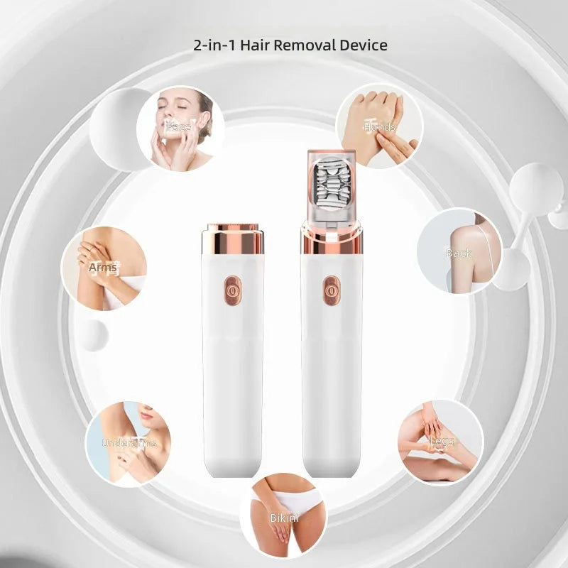 Rasoio dermaplaning ricaricabile 2 in 1 - il fondotinta smette di aggrapparsi alla peluria