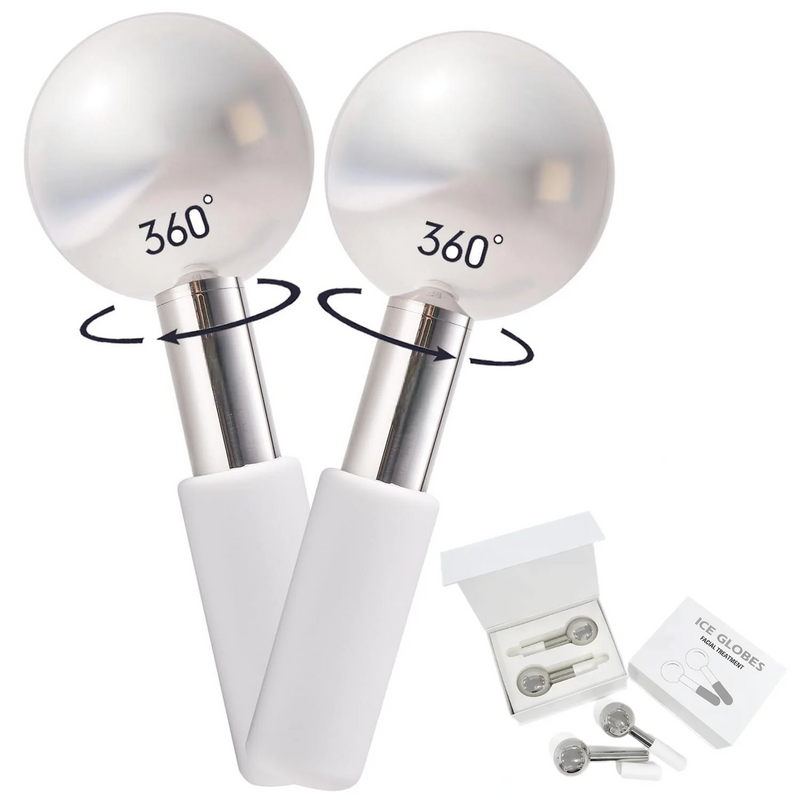 Ice Globes Cryo in acciaio con manici bianchi e confezione