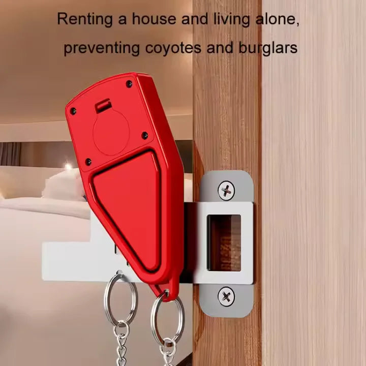 Fermaporta di Sicurezza con Allarme 120 dB — Cuneo da Viaggio, Zero Installazione
