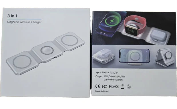Stazione di ricarica magnetica 3 in 1 - telefono, orologio e auricolari su un unico appoggio