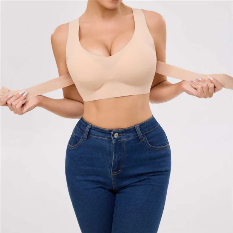 Reggiseno posturale senza ferretto con fascia di sostegno per la schiena