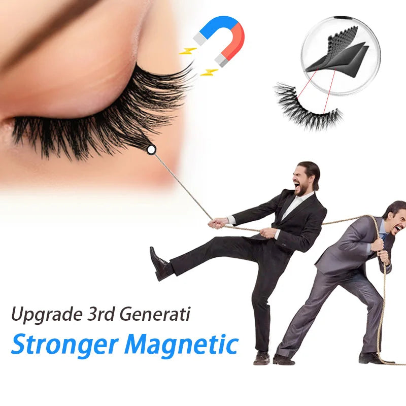 Ciglia Magnetiche Soft Natural — Riutilizzabili, Senza Colla, con Applicatore