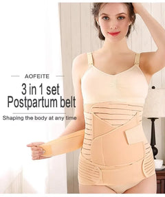 Fascia post-parto 3 in 1 regolabile - pancia, vita e bacino con tre bande separate