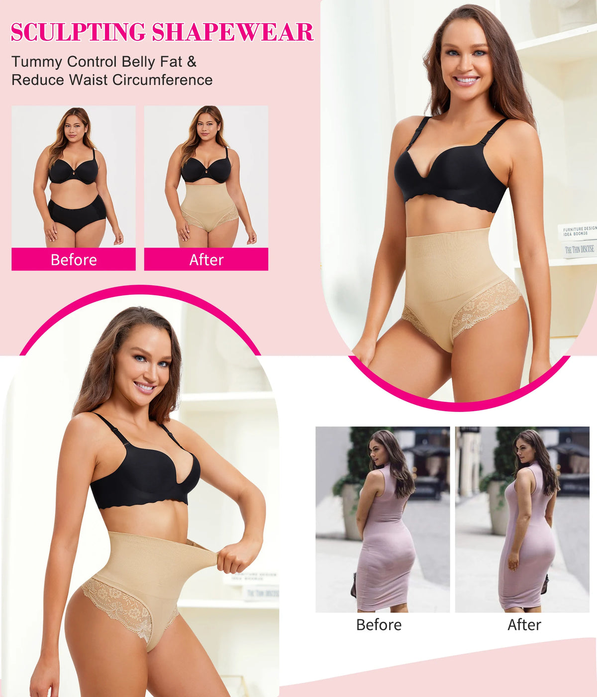 Guaina modellante a vita alta con compressione 360 - la pancia sostenuta, sotto qualsiasi vestito