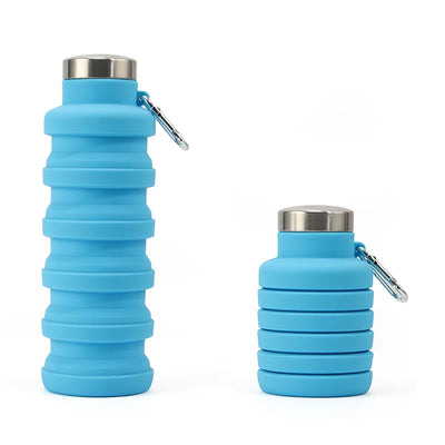 Borraccia Pieghevole in Silicone – Compatta con Moschettone