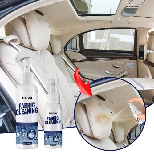Spray pulitore per interni auto - la macchia sul tessuto del sedile viene via