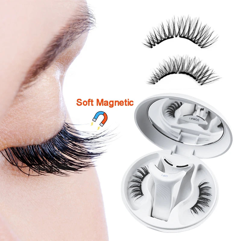 Ciglia Magnetiche Soft Natural — Riutilizzabili, Senza Colla, con Applicatore