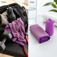 Prima e dopo: borsa sport più ordinata con asciugamano compatto e custodia