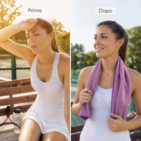 Prima e dopo: pausa outdoor più fresca con asciugamano sportivo