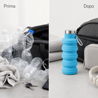 Prima e dopo: alternativa riutilizzabile alle bottiglie usa e getta