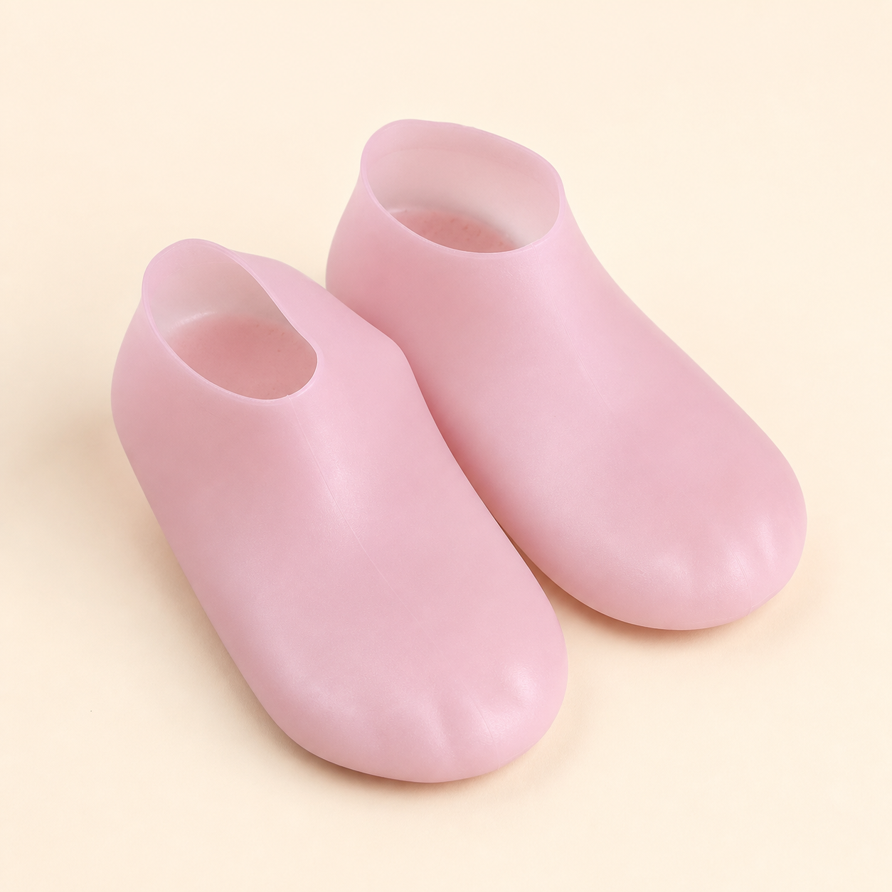 Calze in gel idratanti rosa per talloni secchi - vista angolata