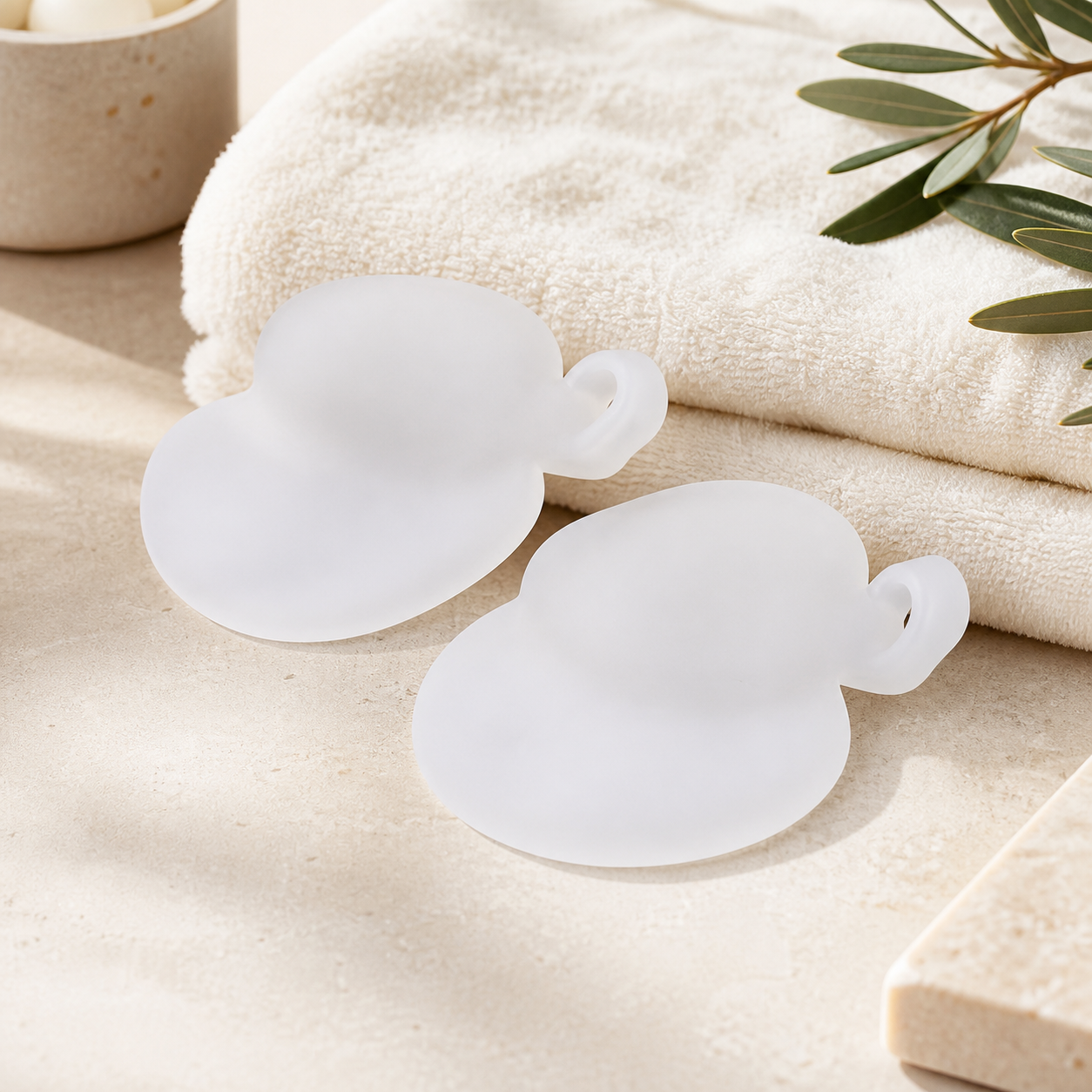 Cuscinetti metatarsali in gel su set wellness pulito