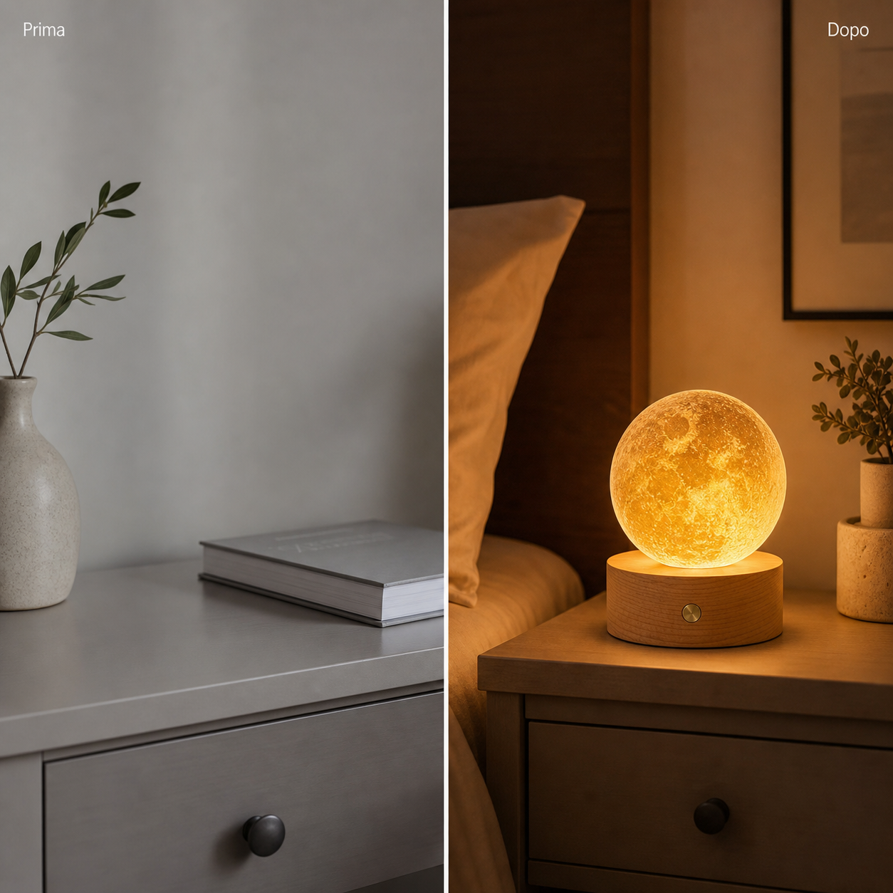 Idea regalo e decor notte con lampada luna 3D