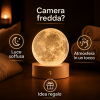 Camera fredda? Lampada luna 3D con luce soffusa e idea regalo