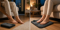 Prima e dopo relax piedi con massaggiatore EMS