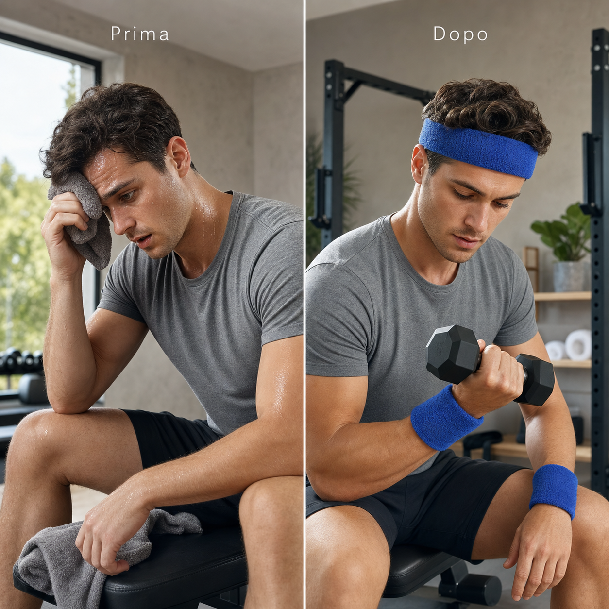 Prima e dopo: meno distrazioni da sudore durante workout