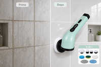 Prima e dopo fughe bagno con spazzola pulizia elettrica