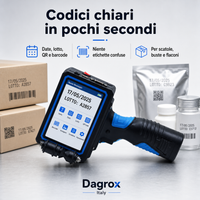 Codici chiari in pochi secondi con stampante inkjet portatile
