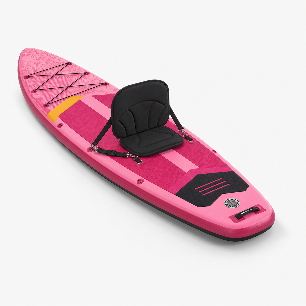 Tavola SUP rosa 2 in 1 con seduta vista angolata