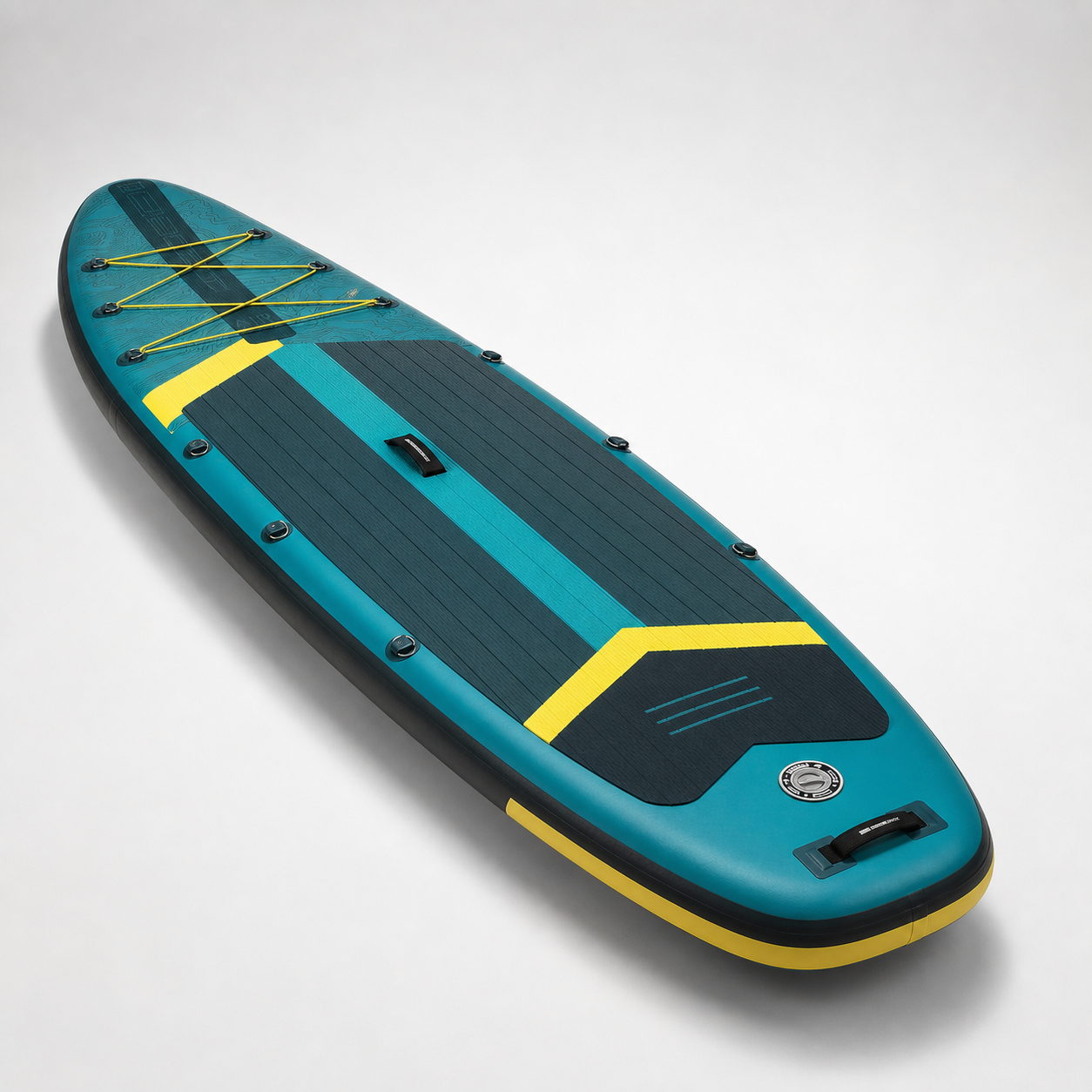 Tavola SUP gonfiabile verde vista angolata