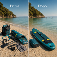 Prima e dopo: uscita al mare più ordinata con SUP verde