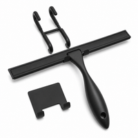 Tergivetro doccia in silicone nero con accessori di aggancio