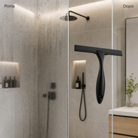 Prima e dopo specchio bagno asciutto senza striature